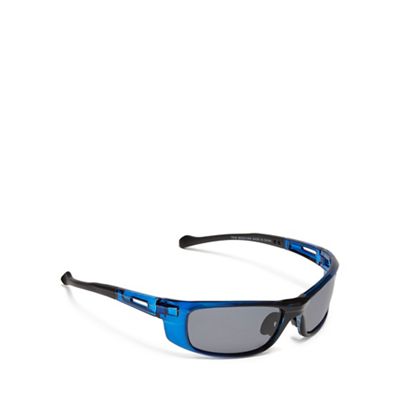 Blue polarised wrap around sunglasses